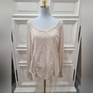 No Boundaries Elegant Cream Lace Women's/juniors Top Knit XL